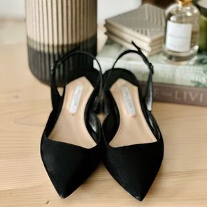 MM Lafleur Black Suede Irene Slingback in Size 36